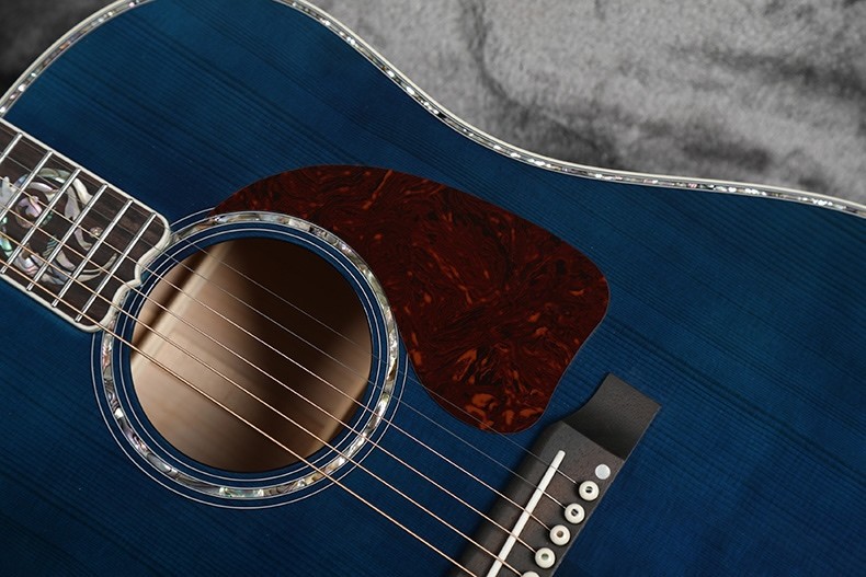 Custom Gibson Style Solid Adirondack Spruce Top Solid Tiger Maple Back Side J-45 Acoustic Guitar in Blue