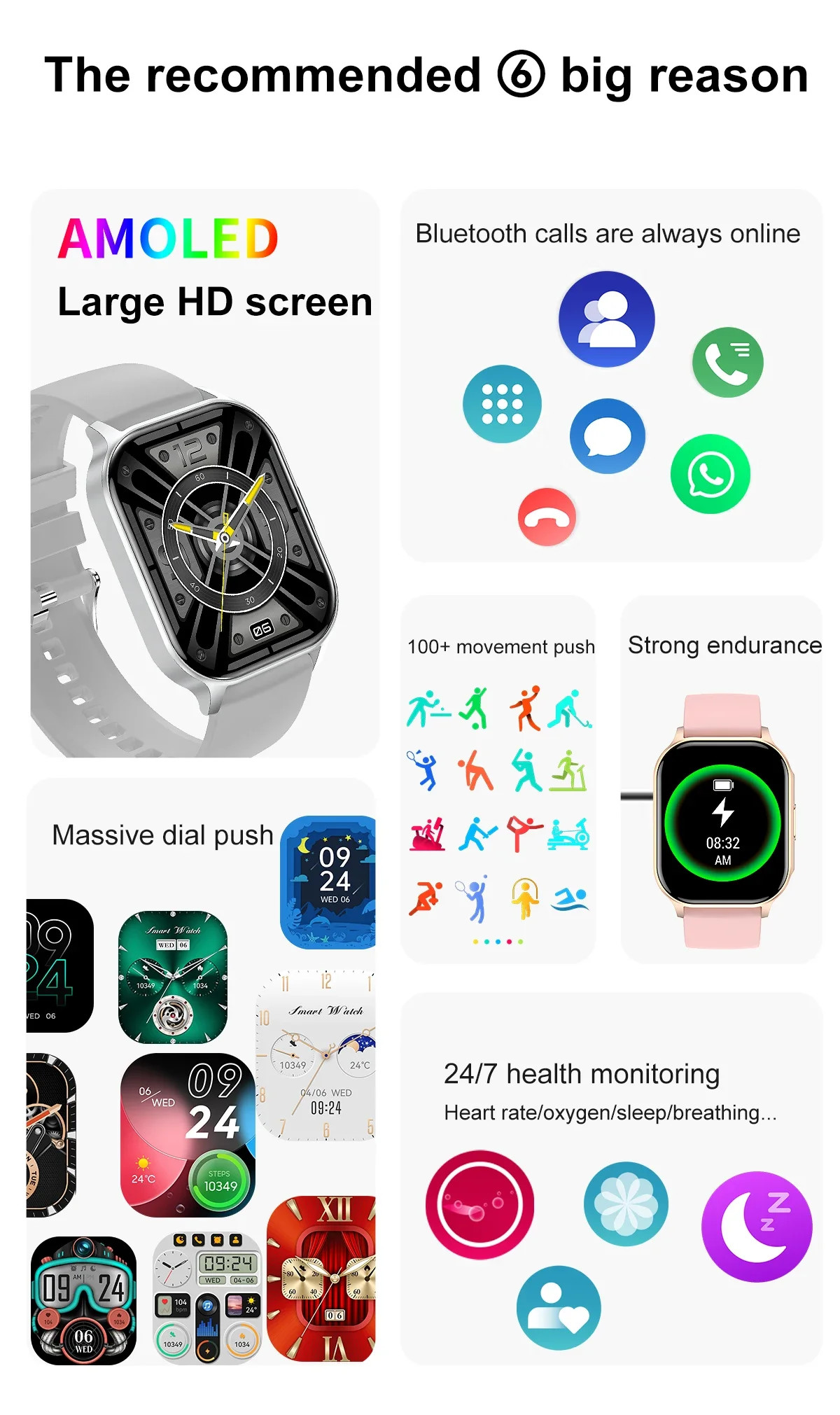 2.04inch Amoled Screen HK26 Women'S Bluetooth Watch Sport Activity Tracker