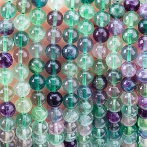 China 8mm Colored Flourite Gems Bead Healing Crystal Beads For Jewelry Making on sale