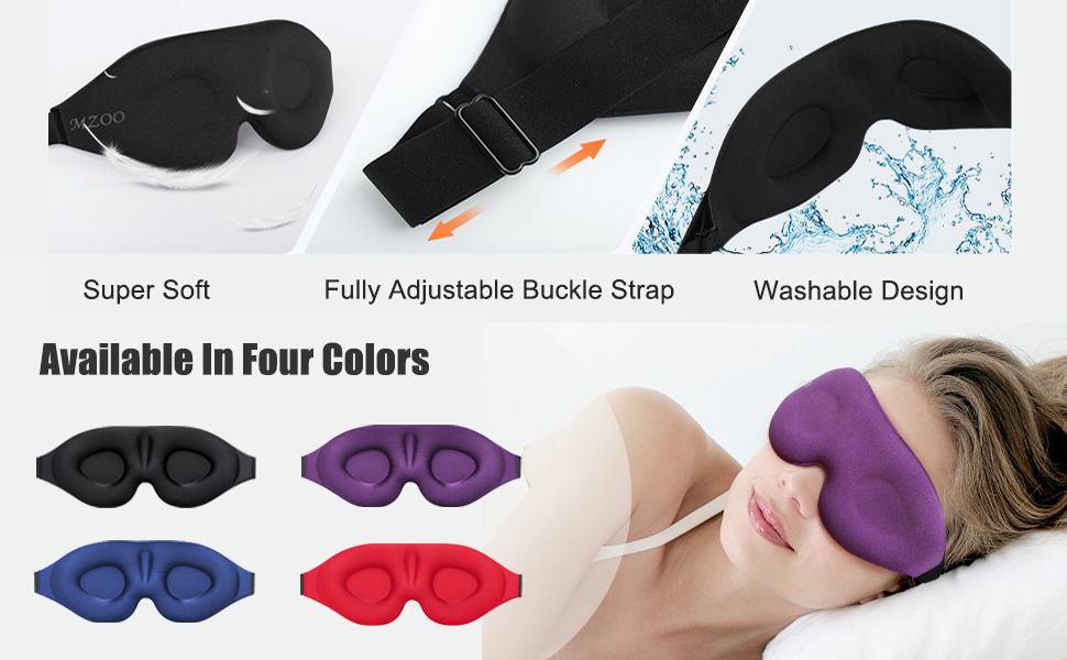 Elastic Headband Lightweight Silk Fabric 3D Memory Foam Sleeping Silk Eye Mask