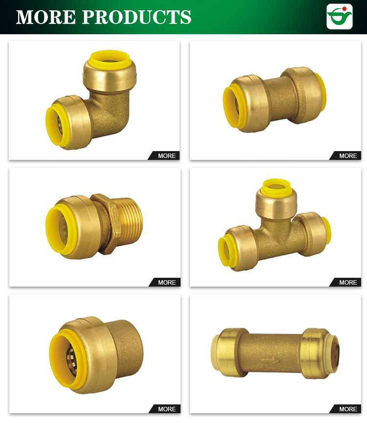 non toxic Quick Connect 1/2 Inch Brass Push Fit Fitting
