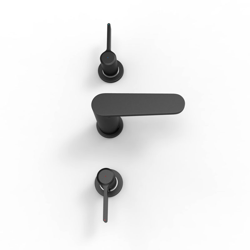N23M688BK Matte Black Bathroom Faucet Two handle Polished Finish
