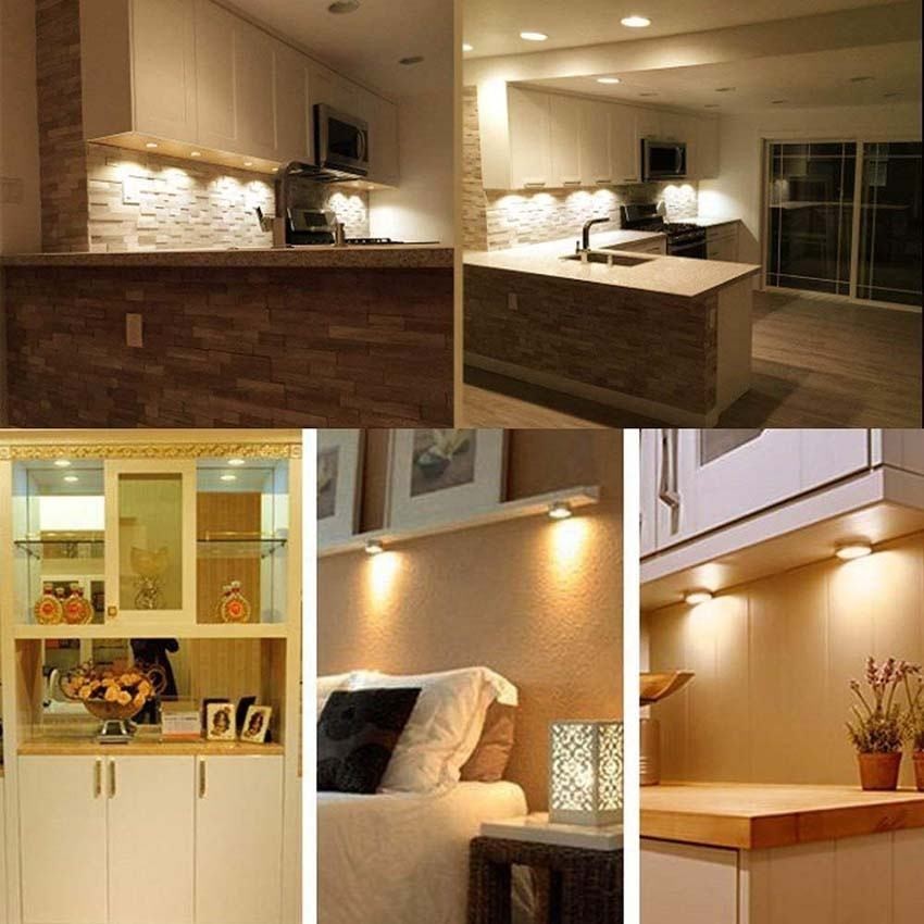 LED Puck Under Kitchen Cabinet LED Lights Cabinet Interiors Wall Light DC12V 2.5W