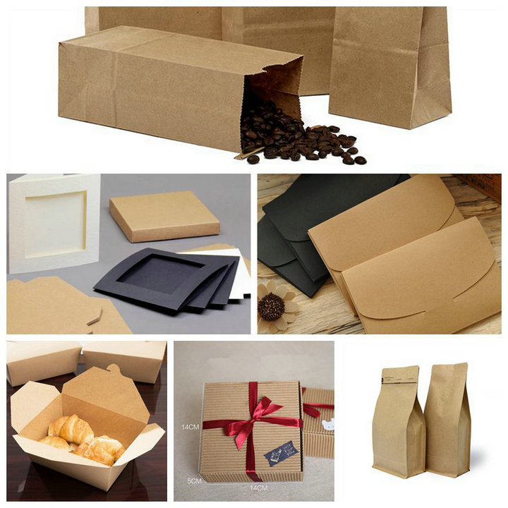 Recycled 60g Brown Sheet  Kraft Paper For Snack Packaging Bag Waterproof 