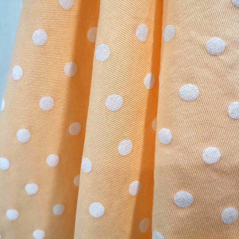 Custom 150cm 185gsm Polka Dot Knit Fabric 6% Spandex 47% Cotton 47% Modal
