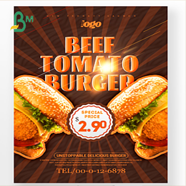 High Smoothness customized sizes Glossy Coated Paper for Leaflet