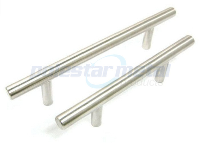 96 mm CC Brushed Nickel Steel Kitchen T Bar Door Handle / T Bar Cabinet Handles