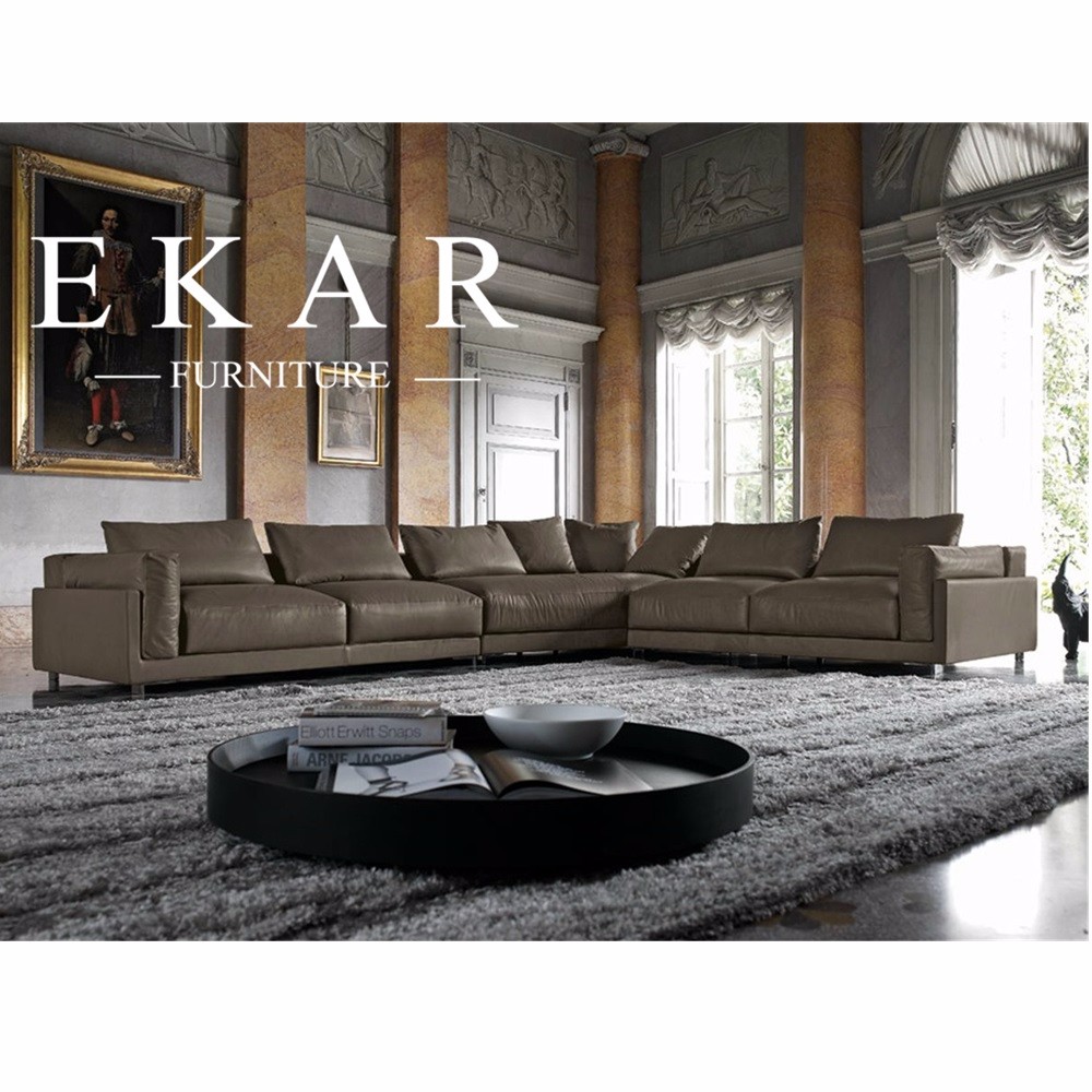 American Contemporary Style 2019 New Living Room Furniture High Class Genuine Leather Sectional Sofa Sets Design from Gu