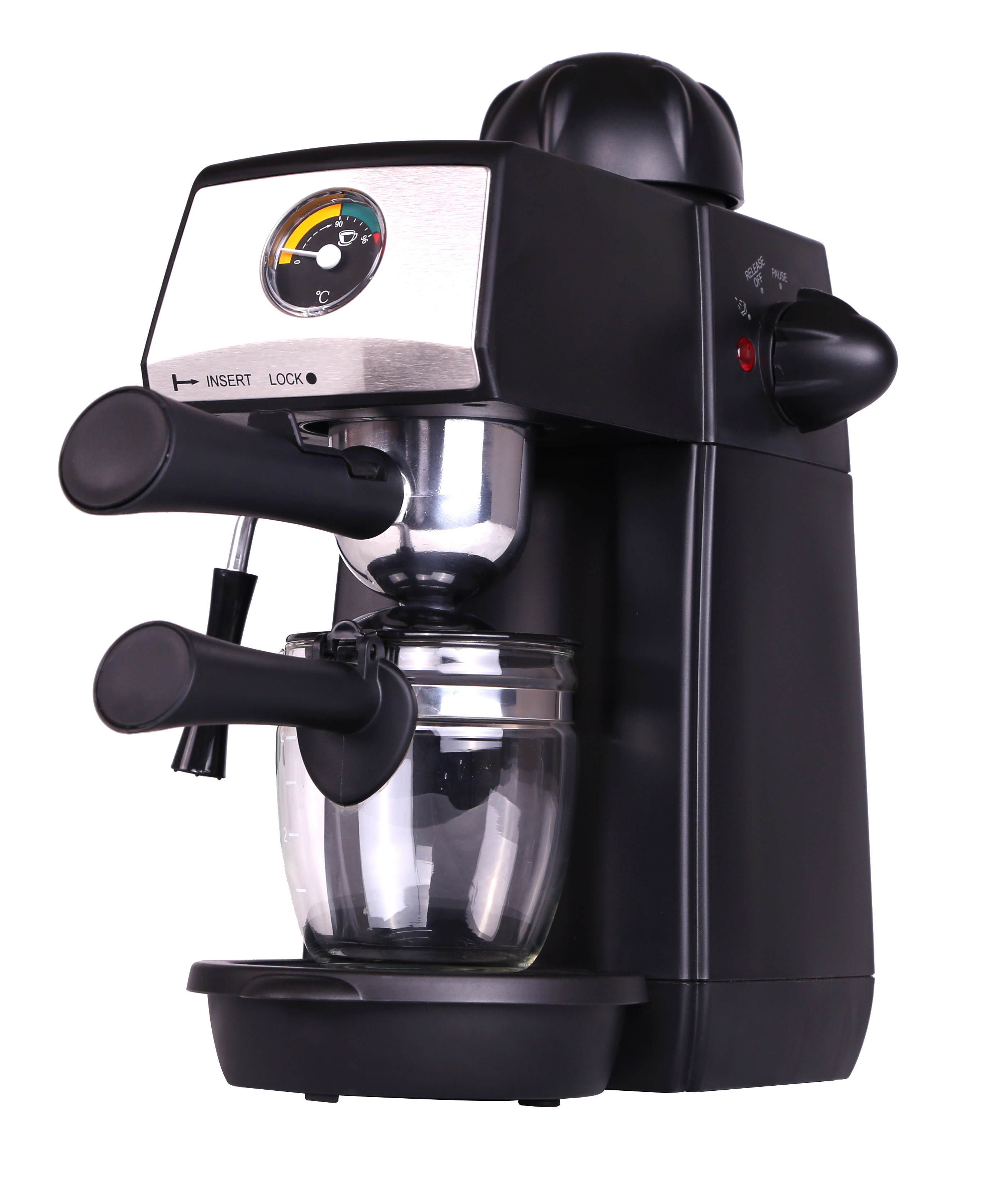 730W Steam Coffee Machines CRM2002 With Thermometer / Porta Filter