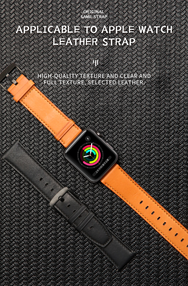 Genuine Leather Smart Watch Straps For iWatch 38mm 40mm 42mm 44mm 45mm 100%
