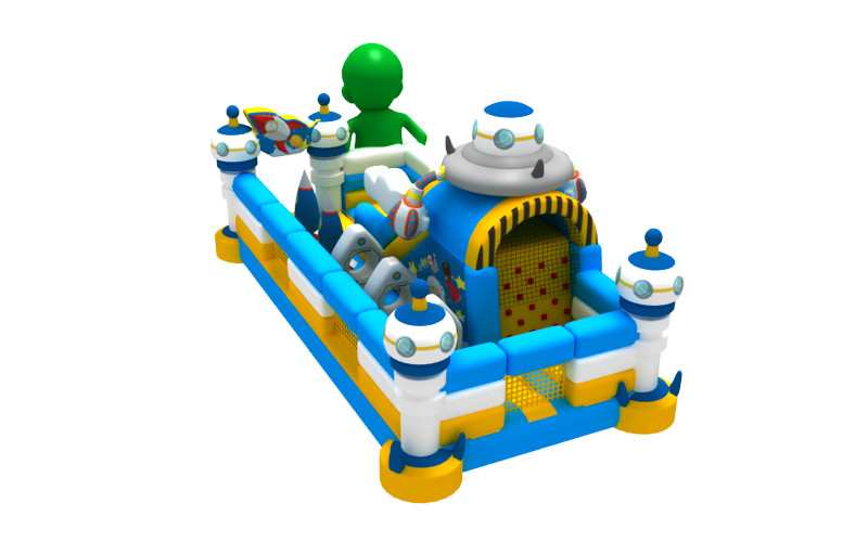 Alien Themed Inflatable Obstacle Game Kids Indoor Bounce House Blow Up Jumping Castle