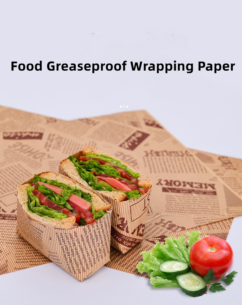 Embossing Recycled Greaseproof Food Wrap Paper Customized