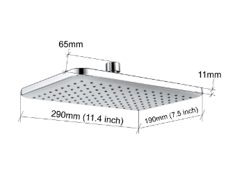 Large Rectangular Shower ABS Plastic Electroplating Shower With Polished Finish