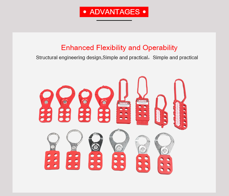 BOSHI China Supplier 6 Padlocks Steel Material Red Lockout Tagout Hasp