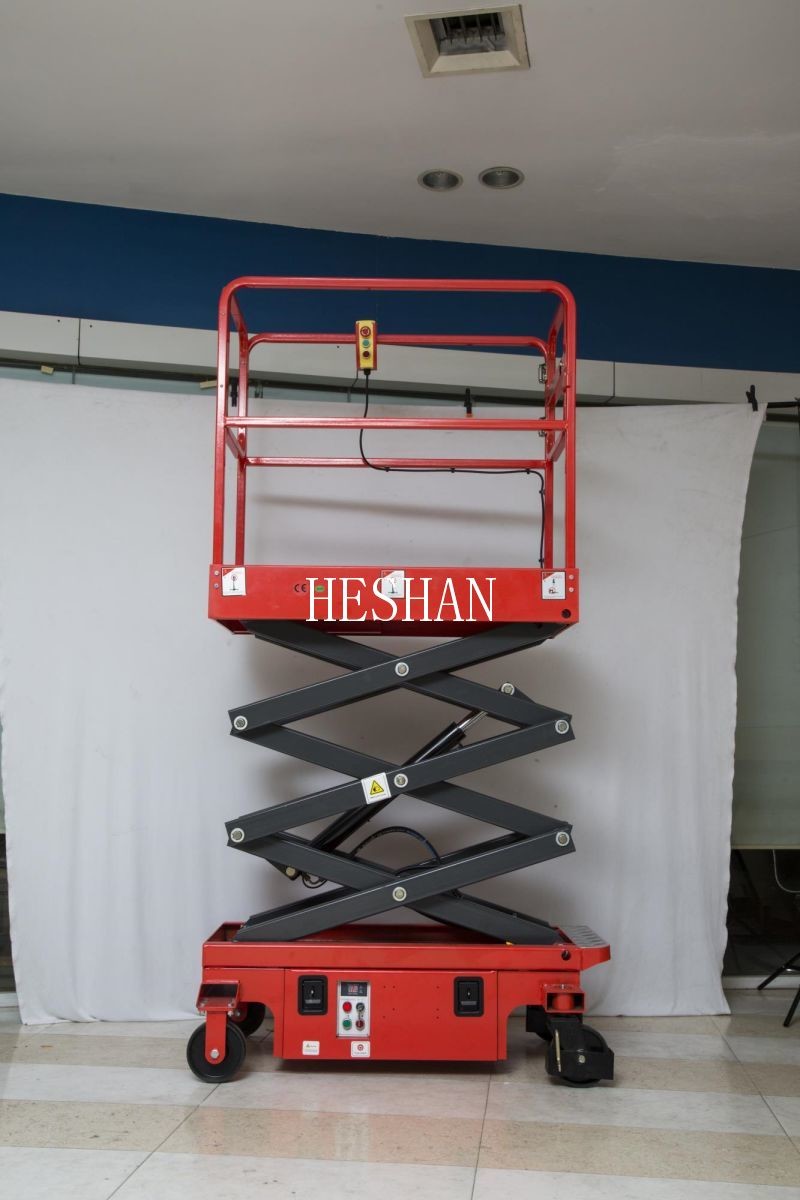 Narrow Aisle Hydraulic Portable Scissor Lift Platform 4.8M 300kg Load Capacity