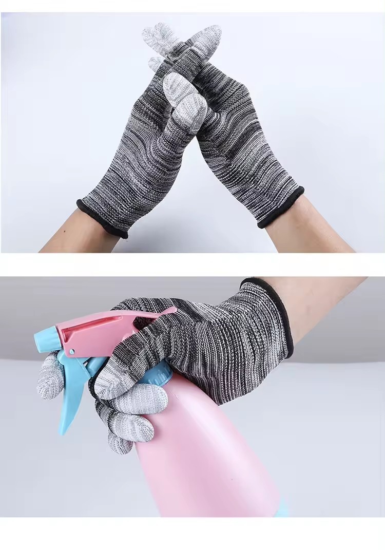 PU Finger Gloves Nylon Glue Impregnated Thin Anti Skid And Wear Resistant Labor Protection Gloves
