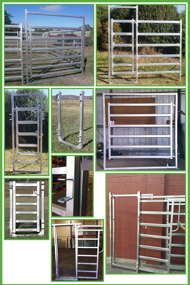 Powder Coated 5 Rails Heavy Duty Cattle Panel With Round Pipe