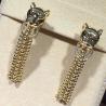 Buy cheap Panther Shaped Diamond Earrings , 18K Yellow Gold Vintage Earrings from wholesalers
