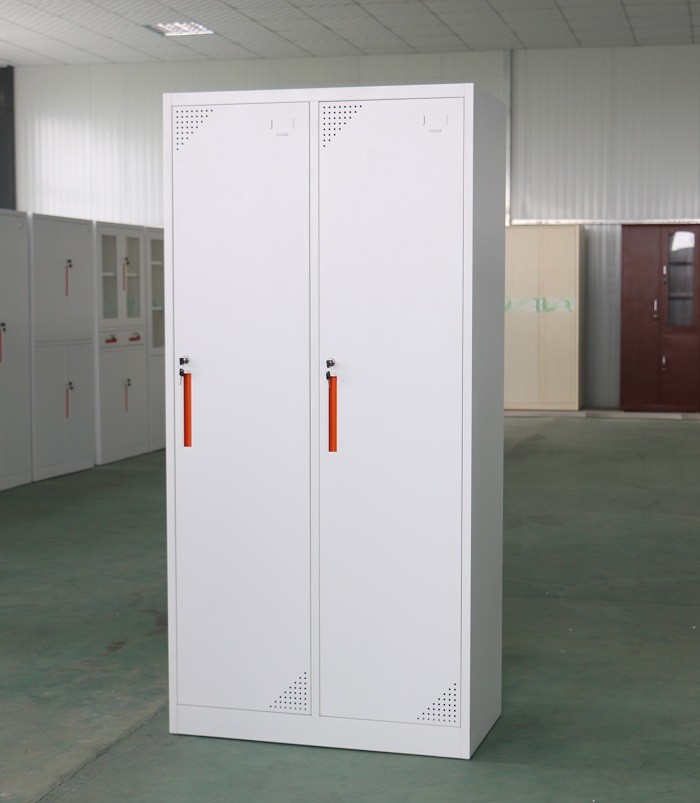 Knock Down 2 Door Metal Office Lockers Customizable Ventilation