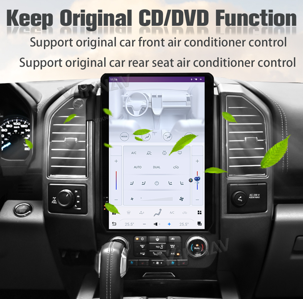 Android Auto Head Unit For Ford Raptor F150 F250 / F350 / F450 2015-2020 Touch Screen 14.5 Inch GPS Navigation Carplay