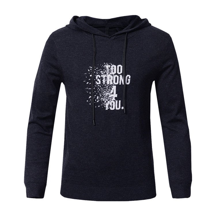 Black Custom Autumn Acrylic/Cotton/Wool Knitting Sweater Man Crewneck Casual Men's Sweater