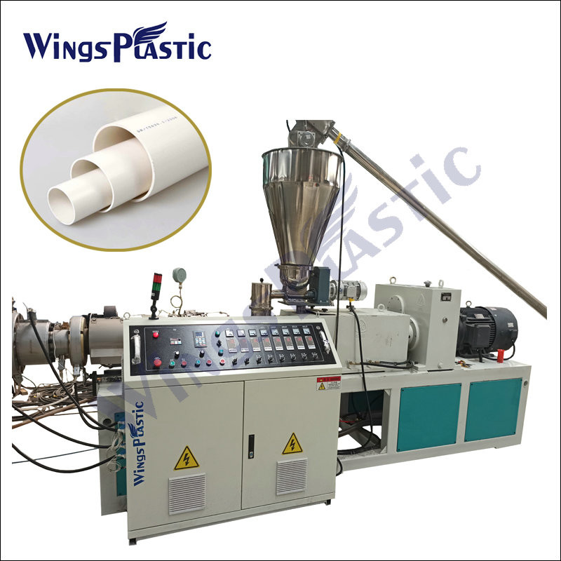 Twin Screw PVC Pipe Extrusion Machine Production Line / Plastic PVC UPVC Pipe Extruders