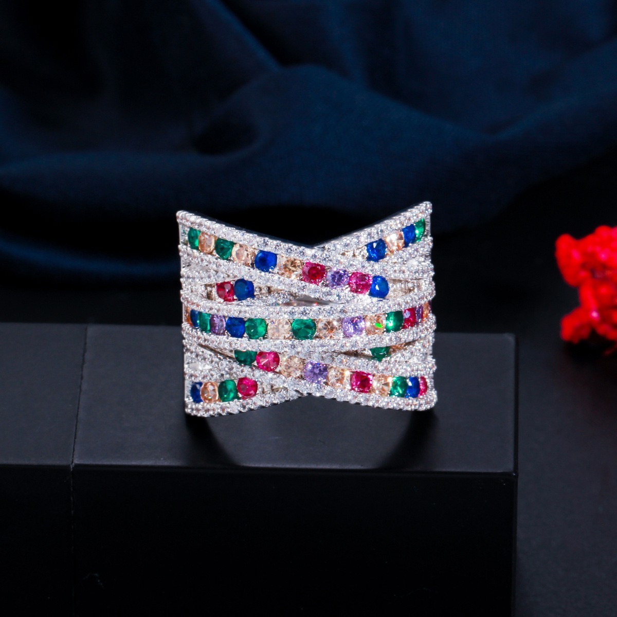 Zirconia Classic CZ Zircon Ring Tennis High Quality Ring CZ Gold Ring Wedding Bridal Jewelry