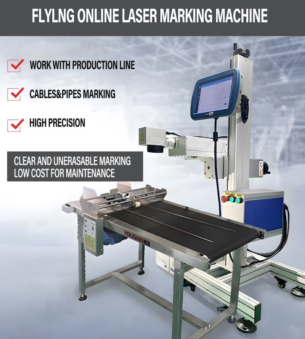 Bec Fast Online Flying CO2 Laser Marking Machine Production Date Laser Marker Plastic Label