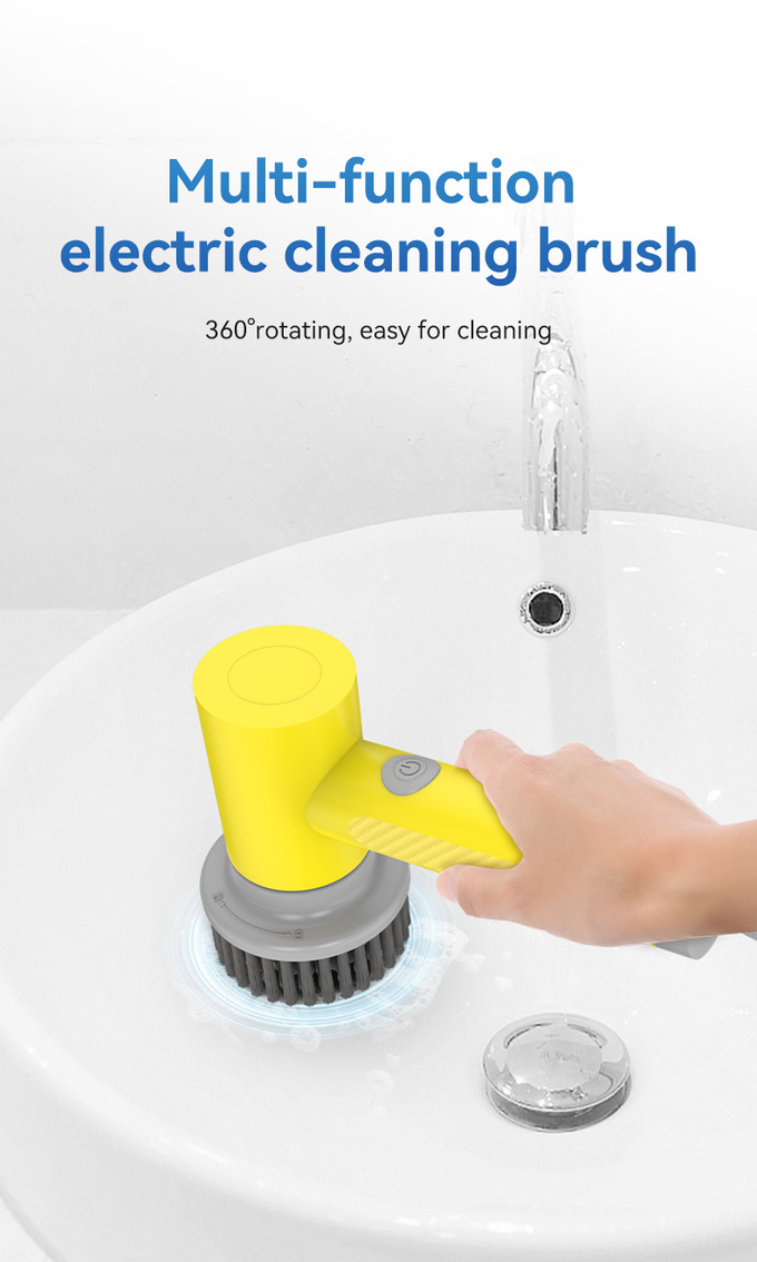 White Rotating Cleaning Scrub USB Rechargeable For Modern Home Cleaning