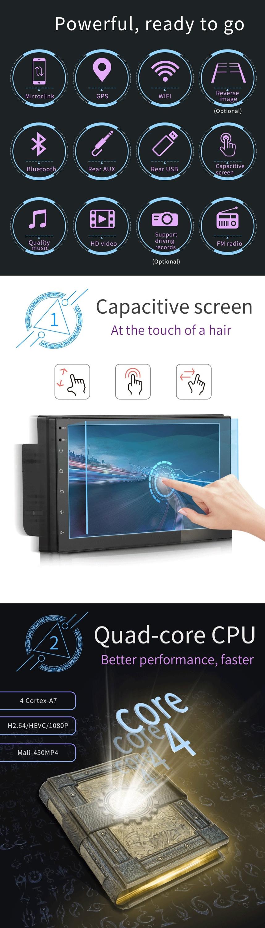 7 Inch Double Din Head Unit With Gps And Bluetooth AUDIO MP5 12 Months Warranty