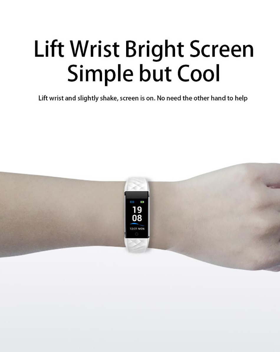 90mAh Color Screen Smart Bracelet , 0.96" TFT Smart Wristband Ip67