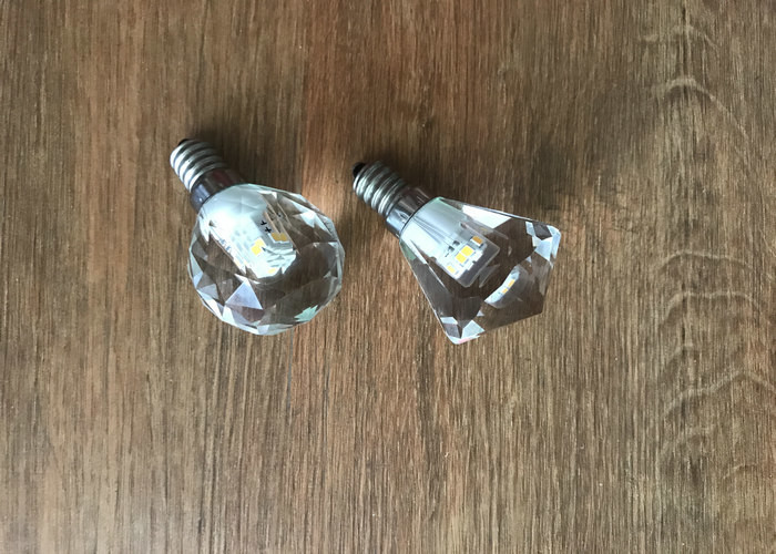 Diamond Shape E14 Crystal Led Candle Bulb Concussion Proof 2700k Cct