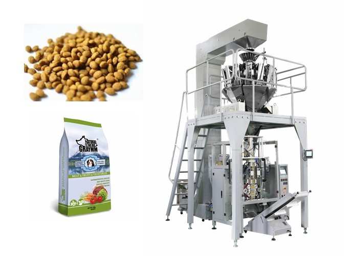 Plastic Bag Granule Packing Machine , PLC Control Auto Weighing Packing Machine For Nuts