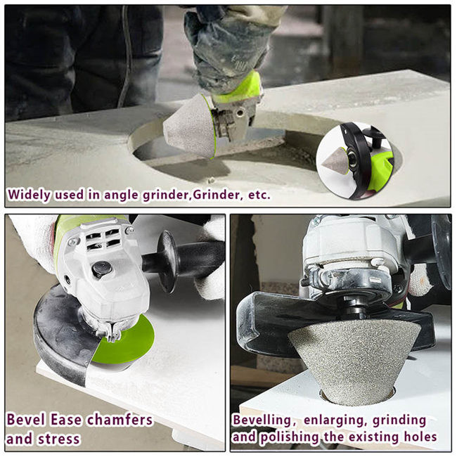 Diameter 42mm 82mm Marble Ceramic Router Bit Vacuum Brazed