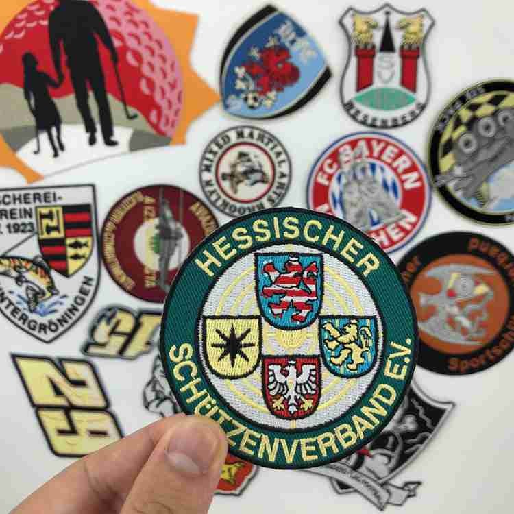 Circle Shape No Backing 9c Sports Team Patches With Heat Cut Border