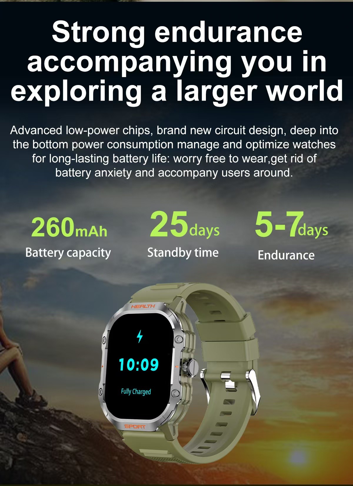 Outdoor HK24 SmartWatch 2.01 Inch Amoled Screen BT Call IP67 Waterproof SmartWatch