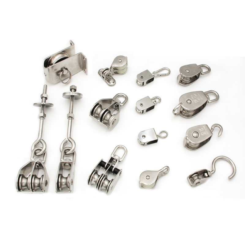 AISI316 Pulley Block Wire Rope Fittings Swivel Eye Pulley Block Single Sheave Rigging Hardware