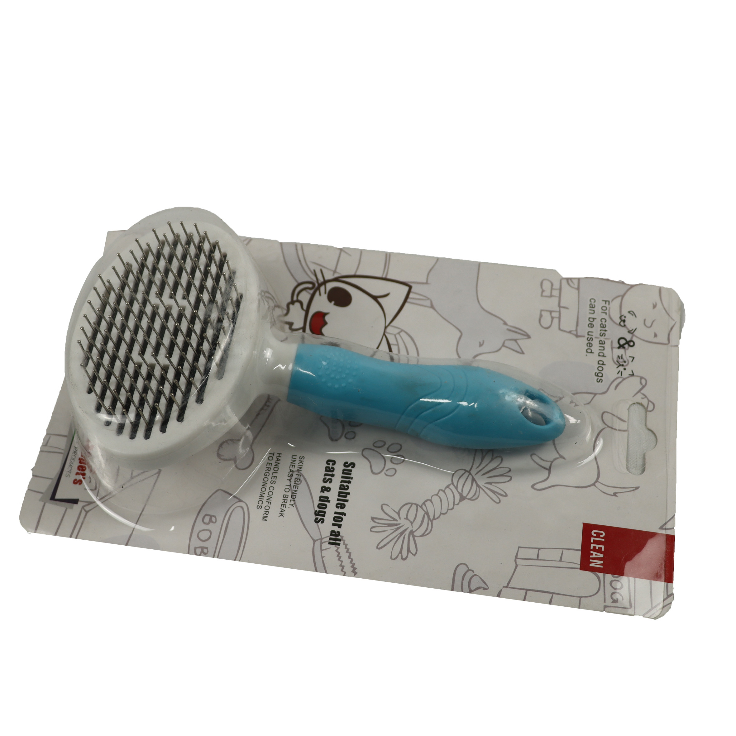 Large Deshedding Self Cleaning Pet Comb Brush For Shedding With Button Hair Removal Cats Dogs 160g