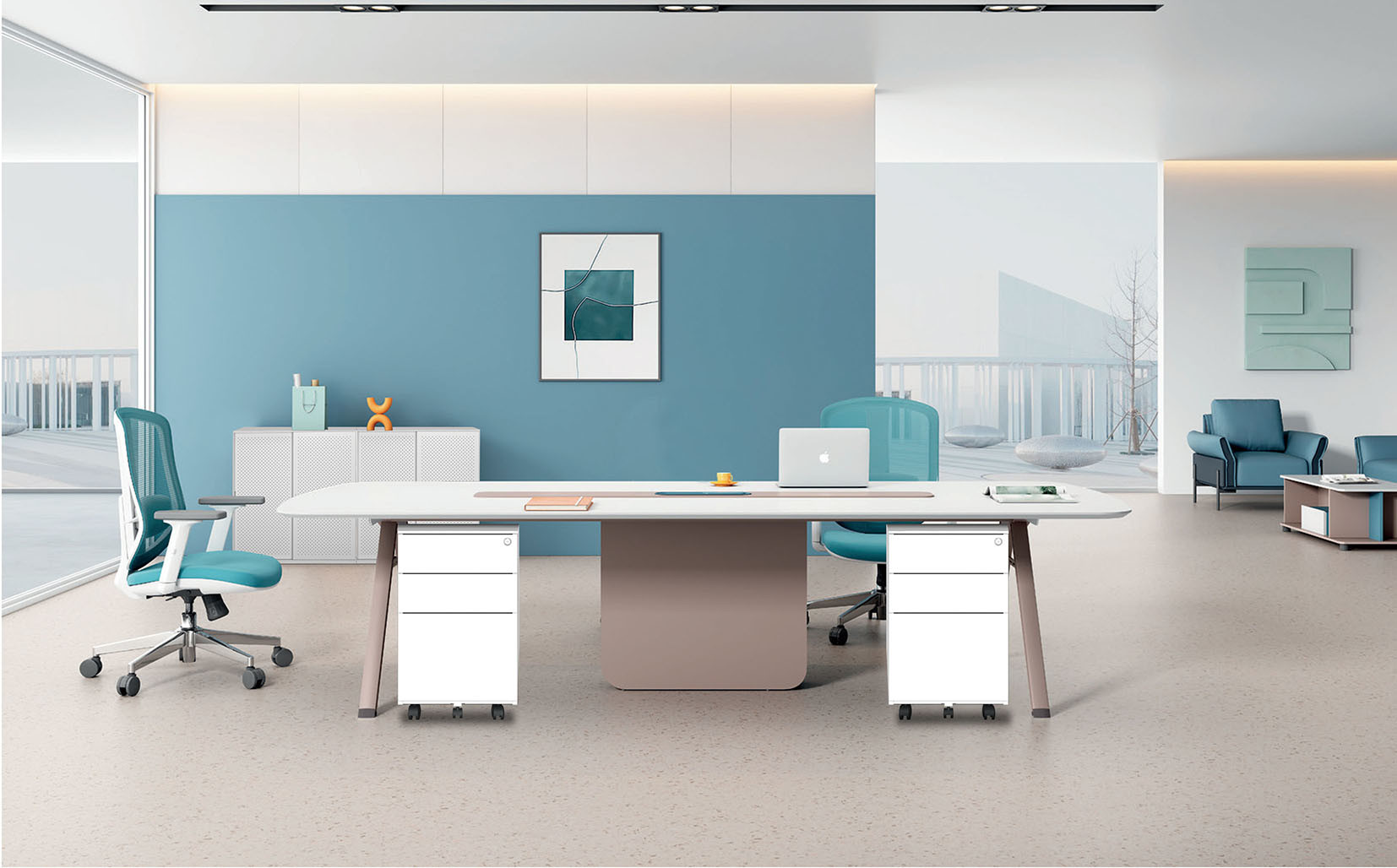 Side Open 3 Drawer Steel Office Mobile Pedestal Cabinets RAL Color