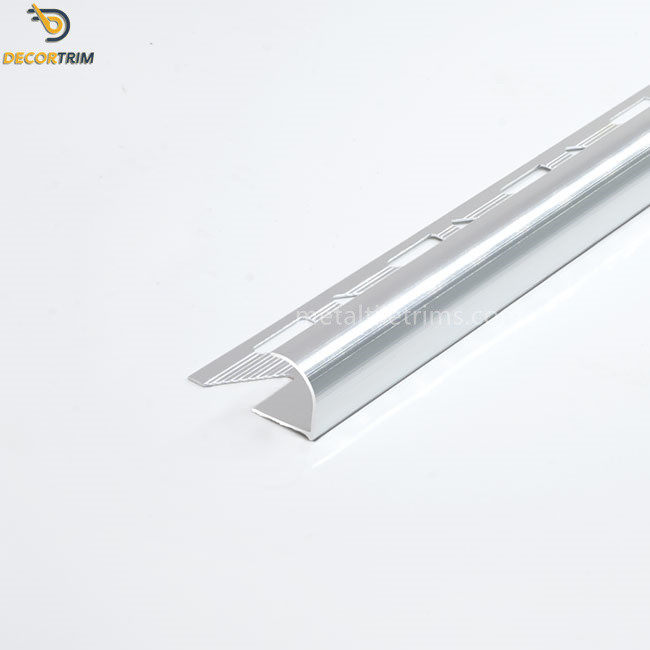 1mm Thickness Metal Quarter Aluminium Tile Trim Rounded Reveal Surface