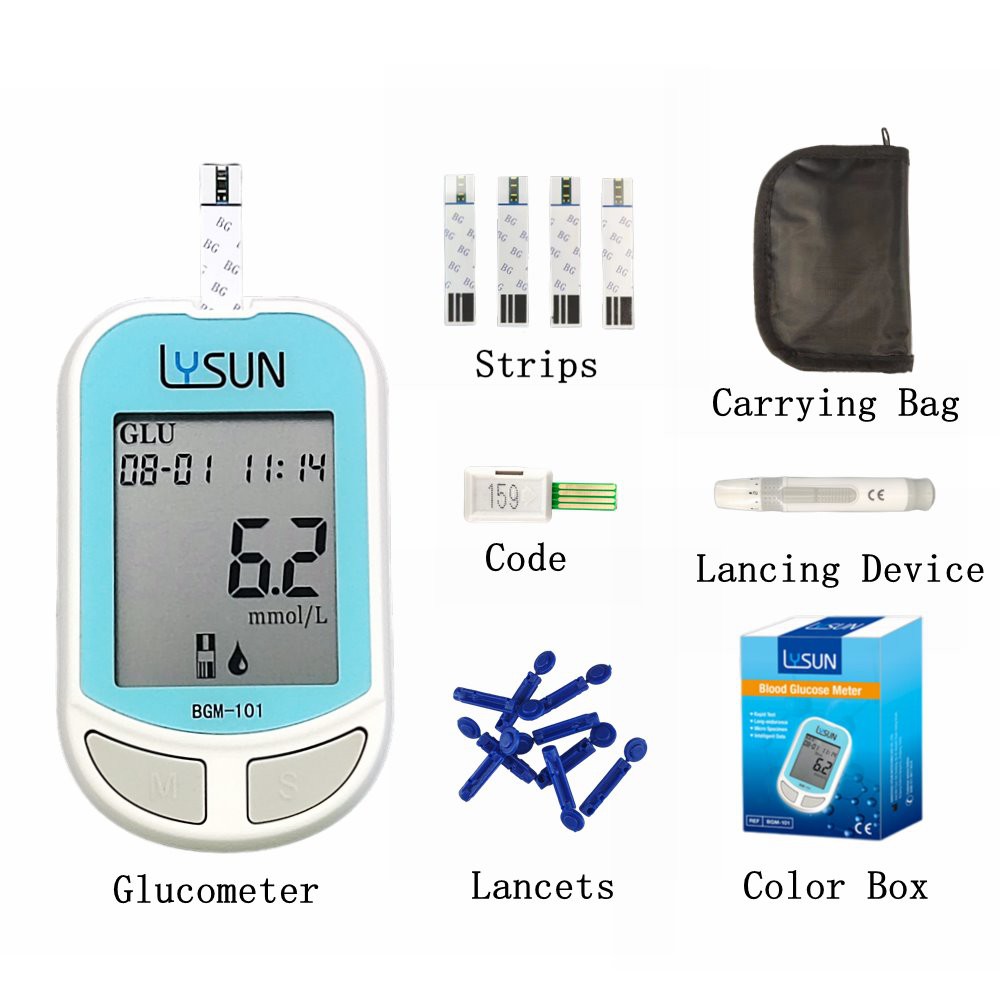 Lysun BGM-101 Diabetic Test Strips Blood Glucose Monitor