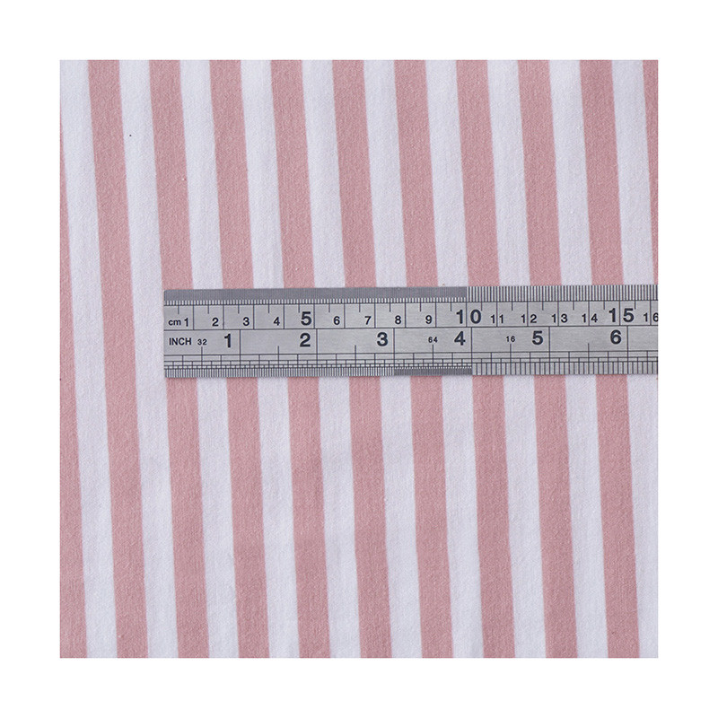 Wear Resistant Cotton T Shirt Fabric Lightweight Striped Plain Texture 140g