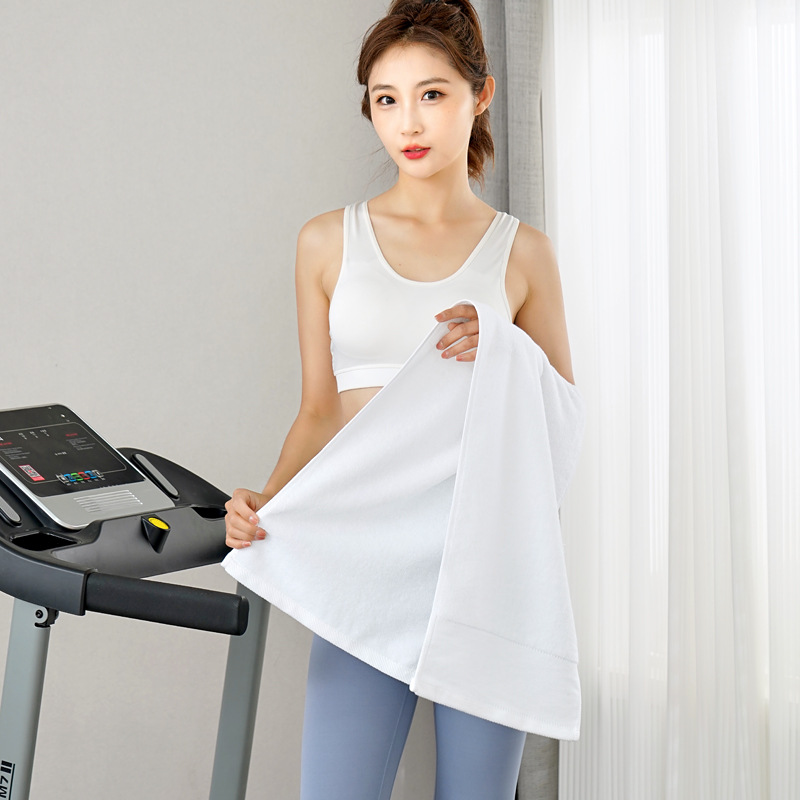 Home Hotel Traveling Spa Pure Cotton Towel with Custom Logo Printing White Black