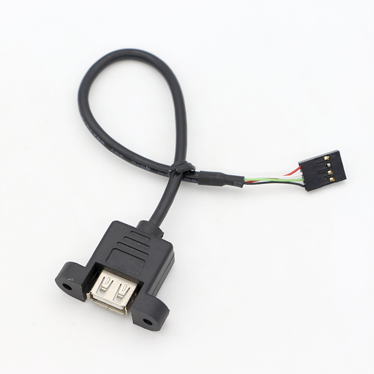 Customization Screw Locking Stud 1M 2M Panel Mount Female USB A male to Dupont Connector Cable