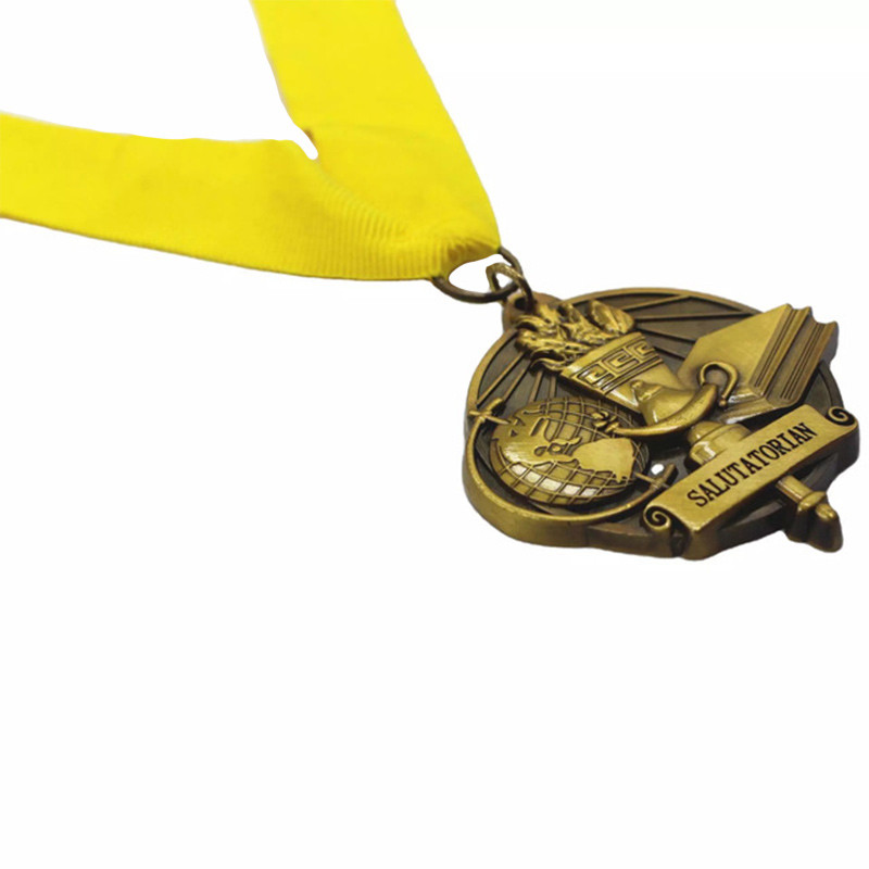 Brushing Custom Marathon Sport Medal Zinc Alloy 3D Gold Metal Award