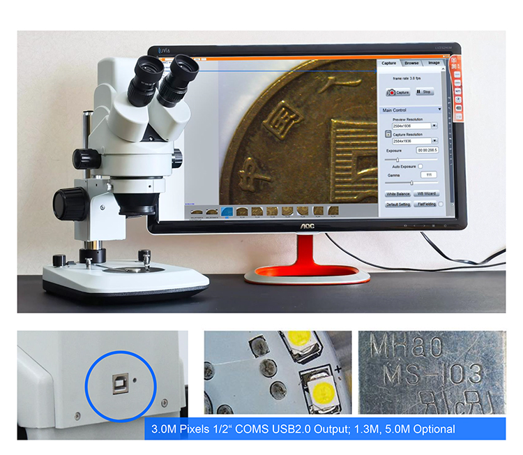A32.3645 Opto Edu Microscope 3.5x - 180x Binocular Zoom Digital