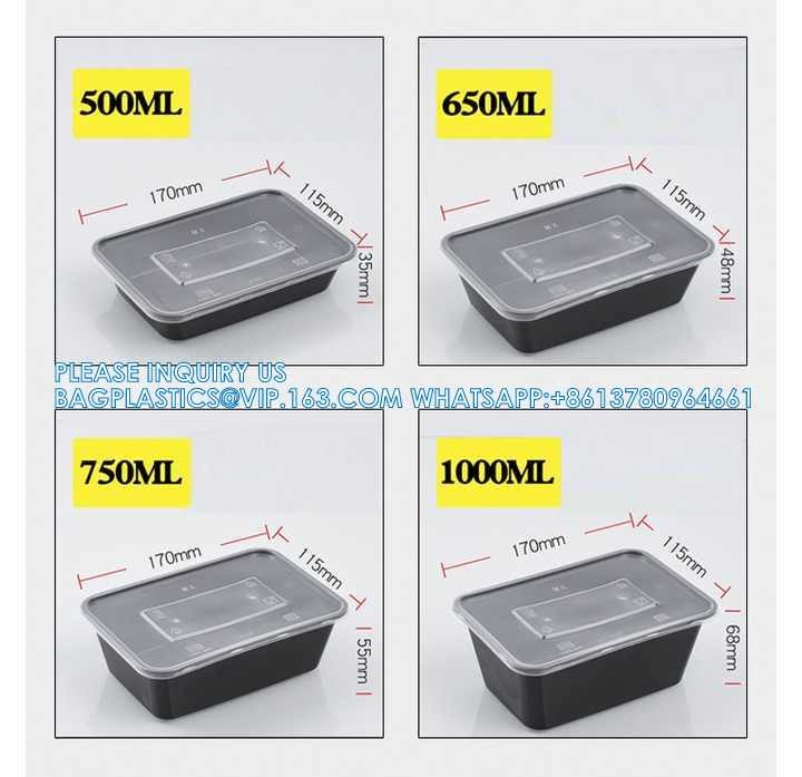 980ml American Takeaway Box Eco-Friendly Microwave Safe Plastic Food Containers With Lids Disposable Food Lunch Box