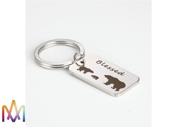 OEM ODM Thanksgiving Day Gift Bear Family Engraved Metal Keychains