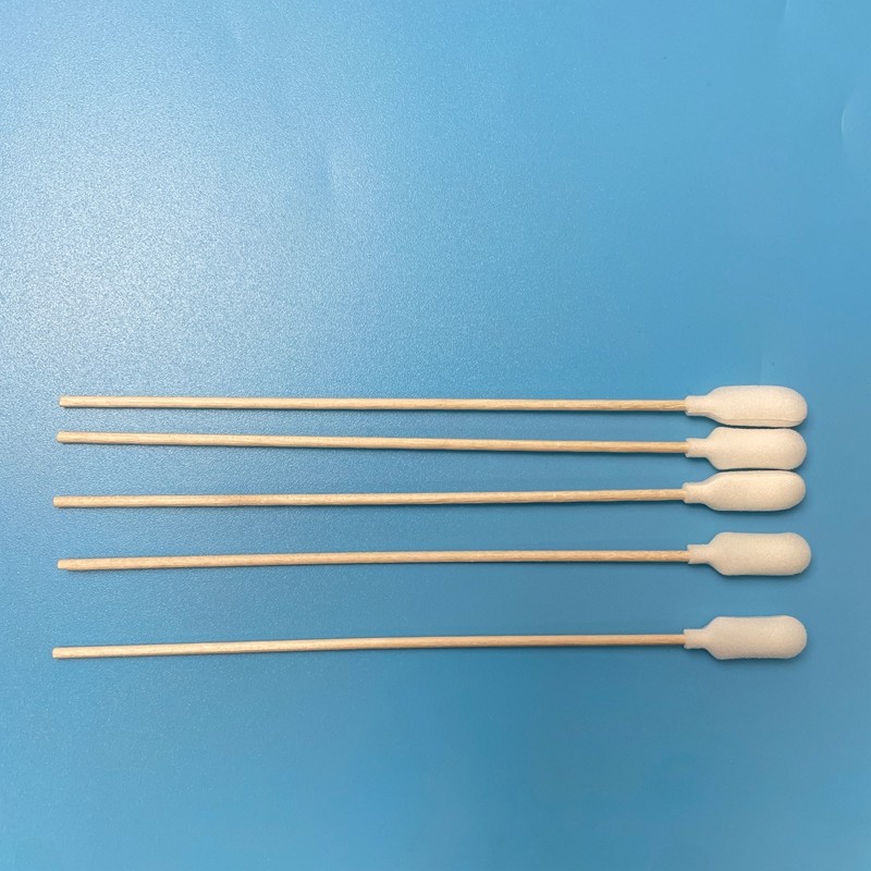 Foam Tip Sterile Disposable Sampling Swab EO Sterilized With Wooden Stick