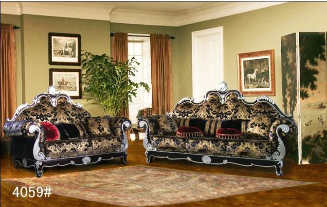 MDF European Luxury Living Room Furniture Vintage Fabric Sofa Set With Coffee Table
